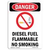 Signmission Safety Sign, OSHA Danger, 10" Height, Diesel Fuel Flammable, Portrait OS-DS-D-710-V-1128